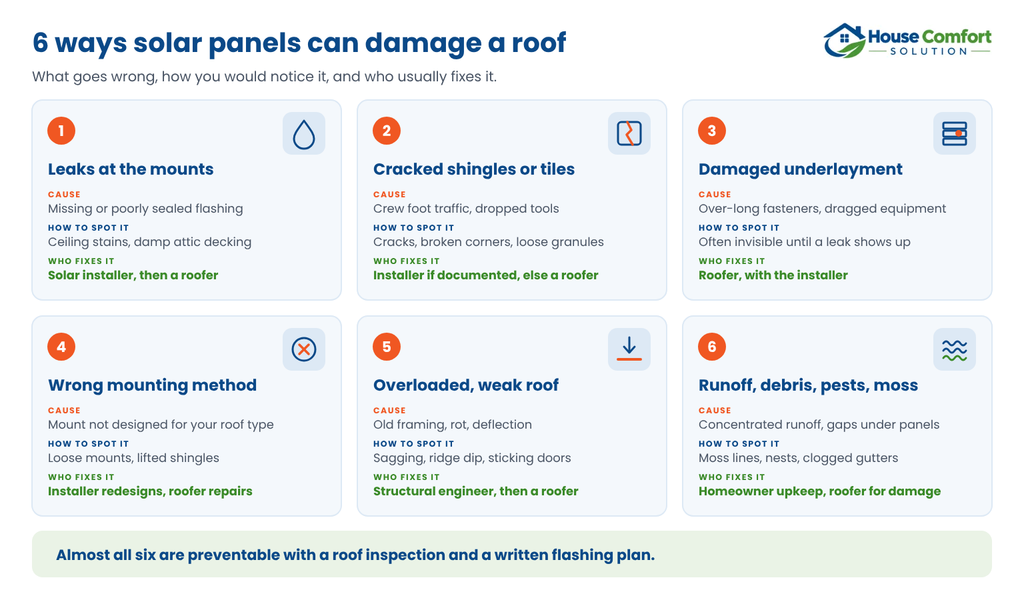 image - housecomfortsolution.com 6 Ways Solar Panels Can Actually Damage a Roof